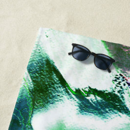 マットメタルから彫られたライト、緑から青のカラー ビーチタオル