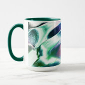 マットメタルから彫られたライト、緑から青のカラー マグカップ (左)