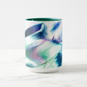 マットメタルから彫られたライト、緑から青のカラー マグカップ (中央)