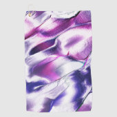 マットメタルから彫り出された、薄紫と紫の色 ゴルフタオル (正面)