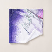 マットメタルから彫り出された、薄紫と紫の色 バスタオルセット (ウォッシュタオル)