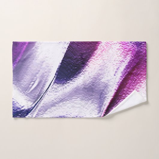 マットメタルから彫り出された、薄紫と紫の色 バスタオルセット (ハンドタオル)
