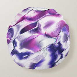 マットメタルから彫り出された、薄紫と紫の色 ラウンドクッション