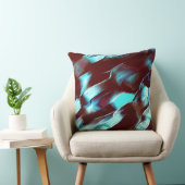 マットメタルで彫られた、茶色からシアンのグラデーション クッション (椅子)