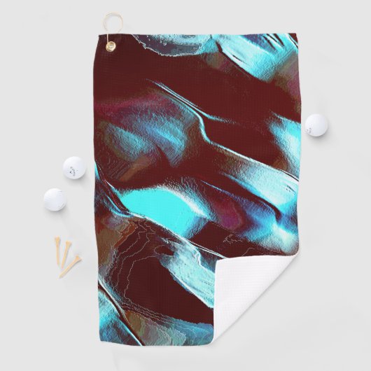 マットメタルで彫られた、茶色からシアンのグラデーション ゴルフタオル (インサイチュ)