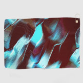 マットメタルで彫られた、茶色からシアンのグラデーション ゴルフタオル (横)