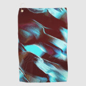 マットメタルで彫られた、茶色からシアンのグラデーション ゴルフタオル (正面)