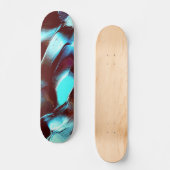 マットメタルで彫られた、茶色からシアンのグラデーション スケートボード (正面)