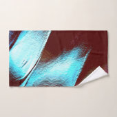 マットメタルで彫られた、茶色からシアンのグラデーション バスタオルセット (ハンドタオル)