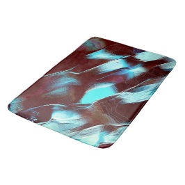 マットメタルで彫られた、茶色からシアンのグラデーション バスマット