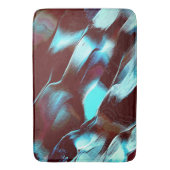 マットメタルで彫られた、茶色からシアンのグラデーション バスマット (正面縦)