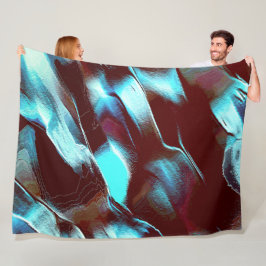 マットメタルで彫られた、茶色からシアンのグラデーション フリースブランケット