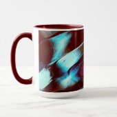 マットメタルで彫られた、茶色からシアンのグラデーション マグカップ (左)