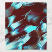 マットメタルで彫られた、茶色からシアンのグラデーション ワインラベル (シングルラベル)