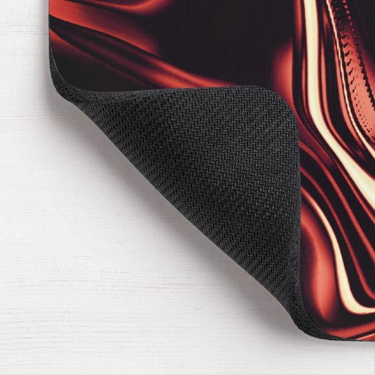 マットメタルのように見える赤いツイスト形状 マウスパッド (コーナー)