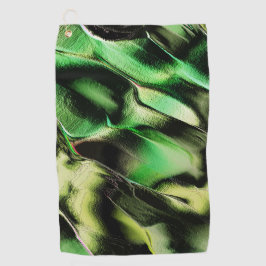 マットメタル、グリーンとクリーム色の彫刻 ゴルフタオル