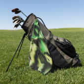 マットメタル、グリーンとクリーム色の彫刻 ゴルフタオル (グリーン)