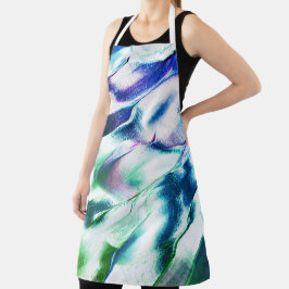 マットメタル、緑から青への薄紫の汚れから彫られる エプロン