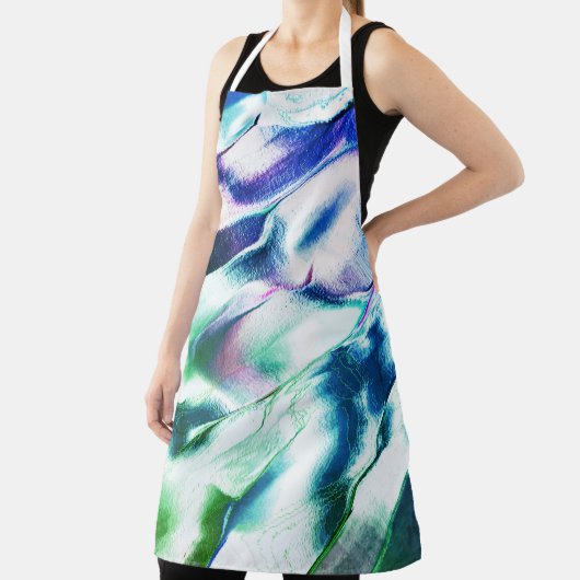 マットメタル、緑から青への薄紫の汚れから彫られる エプロン (インサイチュ)