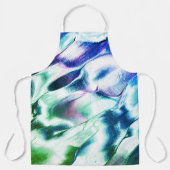 マットメタル、緑から青への薄紫の汚れから彫られる エプロン (正面)