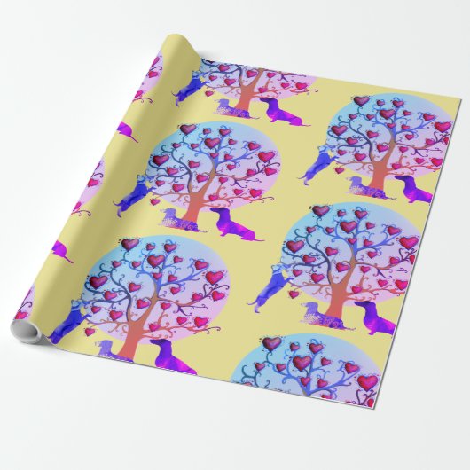 マットラッピング紙、バレンタインデックシュントハート ラッピングペーパー (アンロールド)