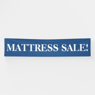 マットレスシンプル販売の青い白いバナー記号 横断幕