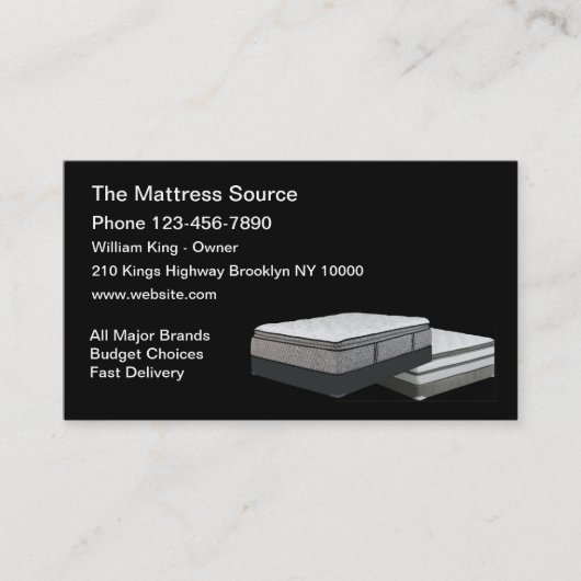 マットレス及び寝具店 名刺 (正面)