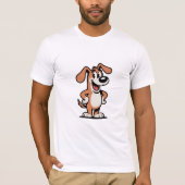 マットレー恥ずかしがり笑顔 カートゥーン 犬 Tシャツ (正面)