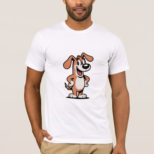 マットレー恥ずかしがり笑顔 カートゥーン 犬 Tシャツ (正面)