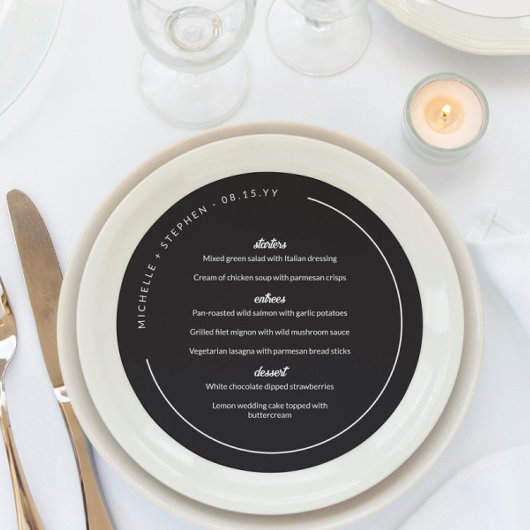 マット白黒曲線名ラウンド メニュー