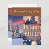 マット紙の平型グリーティングカード サイズ:4.25" x 5.5" シーズンカード (正面/裏面)