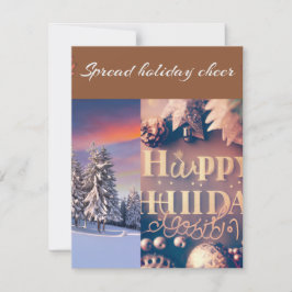 マット紙の平型グリーティングカード サイズ：4.25" x 5.5" シーズンカード