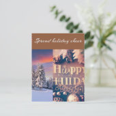 マット紙 フラットホリデーカード サイズ: 4.25" x 5.5" シーズンカード (スタンド正面)