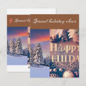 マット紙 フラットホリデーカード サイズ: 4.25" x 5.5" シーズンカード (正面/裏面)