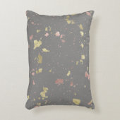 マット金ゴールドとバラ金ゴールドフレーク暖かいダークグレー アクセントクッション (正面(垂直))