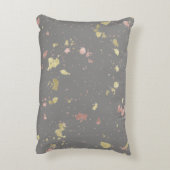 マット金ゴールドとバラ金ゴールドフレーク暖かいダークグレー アクセントクッション (裏面(縦))