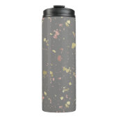 マット金ゴールドとバラ金ゴールドフレーク暖かいダークグレー タンブラー (正面)