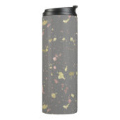 マット金ゴールドとバラ金ゴールドフレーク暖かいダークグレー タンブラー (回転左)