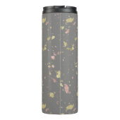 マット金ゴールドとバラ金ゴールドフレーク暖かいダークグレー タンブラー (裏面)