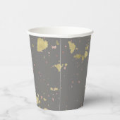 マット金ゴールドとバラ金ゴールドフレーク暖かいダークグレー 紙コップ (右)