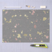 マット金ゴールドとバラ金ゴールドフレーク暖かいダークグレー 薄葉紙 (クラフト)