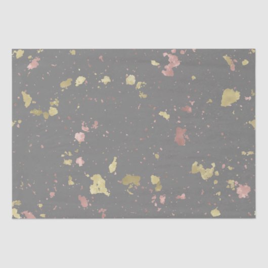 マット金ゴールドとバラ金ゴールドフレーク暖かいダークグレー 薄葉紙 (正面)