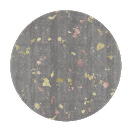 マット金ゴールドとバラ金ゴールドフレーク濃い暖かい灰色 カッティングボード