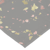 マット金ゴールドとバラ金ゴールドフレーク濃い暖かい灰色 ショートテーブルランナー (コーナー)