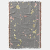 マット金ゴールドとバラ金ゴールドフレーク濃い暖かい灰色 スローブランケット (正面縦)