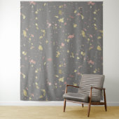 マット金ゴールドとバラ金ゴールドフレーク濃い暖かい灰色 タペストリー (インサイチュ)