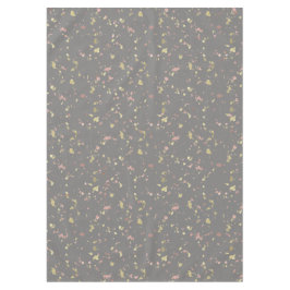 マット金ゴールドとバラ金ゴールドフレーク濃い暖かい灰色 テーブルクロス