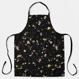 マット金ゴールドとバラ金ゴールドフレーク黒 エプロン