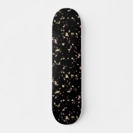 マット金ゴールドとバラ金ゴールドフレーク黒 スケートボード