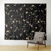 マット金ゴールドとバラ金ゴールドフレーク黒 タペストリー (インサイチュ(横))